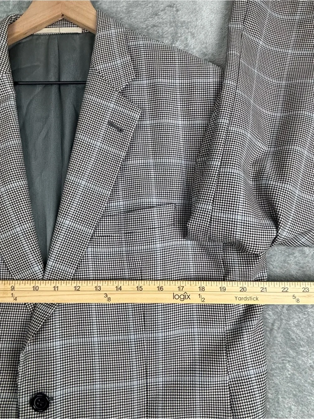 Burberry London Blazer Men 41R Gray Houndstooth Plaid Kensington Sport Coat Wool
